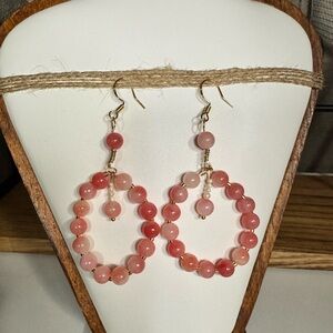 Willa (Elegant Pink Beaded Earrings)